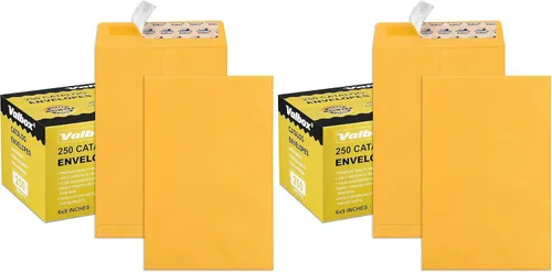 Vista 8 de ValBox - Sobres de catálogo autosellados de seguridad de 6 x 9 pulgadas, paquete de 250 sobres pequeños de papel kraft marrón para envío