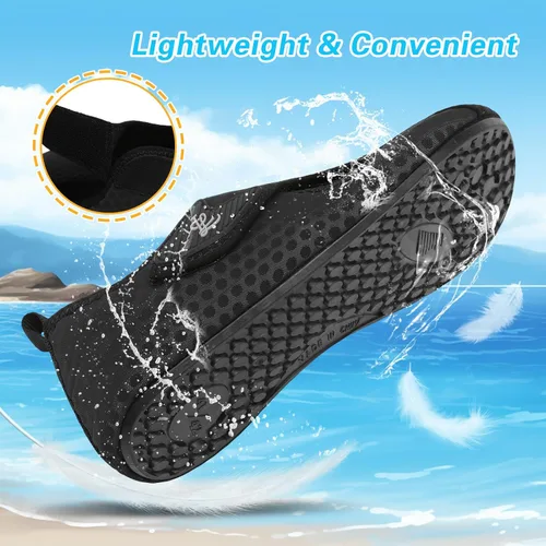 Vista 5 de LeIsfIt Water Shoes for Women Men Wide Swim Beach Barefoot Shoes Quick Dry Aqua Socks for Pool Diving Boating River Yoga Lake Surf