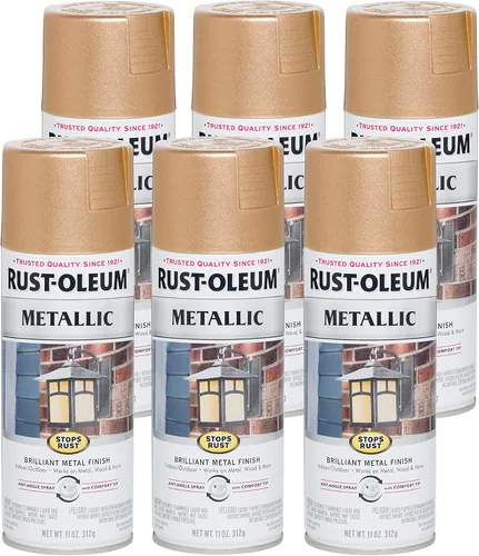 Vista 14 de Rust-Oleum 7274830 Pintura en aerosol metálica que detiene la oxidación, 11 oz, latón antiguo