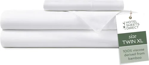 Vista 51 de Hotel Sheets Direct - Juego de sábanas 100% viscosa derivada de bambú tamaño individual - sábanas refrescantes con 1 funda de almohada