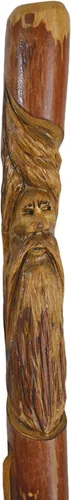 Vista 3 de Wood Spirit - Bastón de despertar, bastón de senderismo en madera oscura de hasta 60 pulgadas