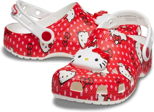 Vista 4 de Crocs Clásico unisex para niños rojo (Multi/red)