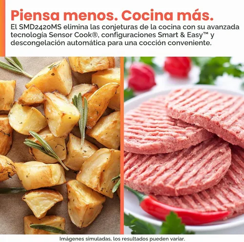 Vista 7 de Sharp SMD2420MS - Horno de microondas integrado con cajón de 24 pulgadas, 1.2 pies cúbicos, acero inoxidable, panel de control táctil, tecnología