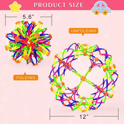Vista 4 de 2 piezas de pelota inflable expandible de colores para respirar, pelota mágica expandible - juguetes antiestrés para aliviar la ansiedad - pelotas