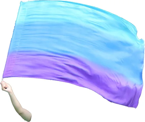 Vista 16 de Winged Sirenny Bandera de seda Poi, 50 pulgadas rectangular de seda giratoria, bandera de alabanza profética adoración adoración danza (aventura B)