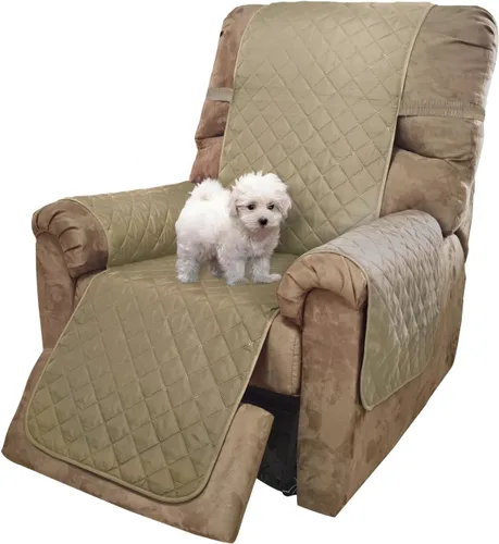Vista 101 de U-NICE HOME Funda para sillón reclinable, reversible, con correas elásticas, resistente al agua, protege de perros y mascotas, sillón pequeño