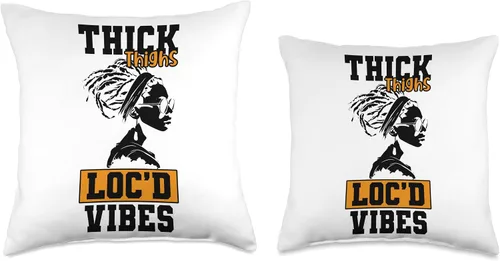Vista 3 de Locs Afro Dreadlocks Love Natural Beauty Hair Locd Thick Thighs Loc'd Vibes Afro Hair - Almohada africana americana, 16 x 16 pulgadas, multicolor