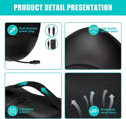 Vista 5 de Shiatsu Back Massager with Heat for Neck and Back Pain Relief