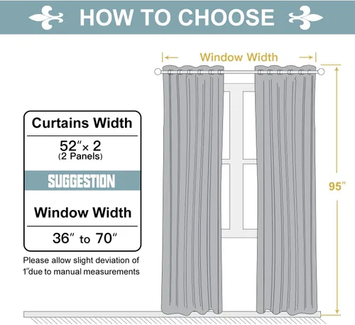 Vista 166 de ChrisDowa - Cortinas cortas para ventana de 40 pulgadas para dormitorio - Cortinas cortas con ojales y aislamiento térmico para oscurecer