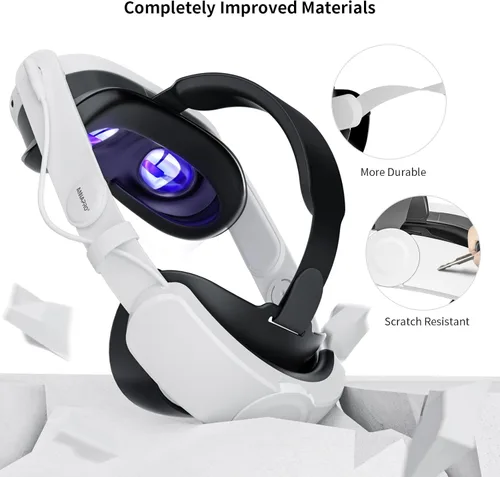 Vista 7 de ANNAPRO Battery Head Strap Compatible with Meta Quest 3SQuest 33S Xbox Edition, Elite Strap with 6500mAh Battery Fast Charging for Meta Quest 3S3