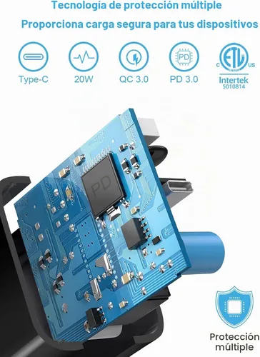 Vista 4 de Cargador súper rápido para iPhone 14, 13, 12, 11, paquete de 20 W, cargador de pared USB C rápido de 20 W, con cable de carga rápida de 6 pies