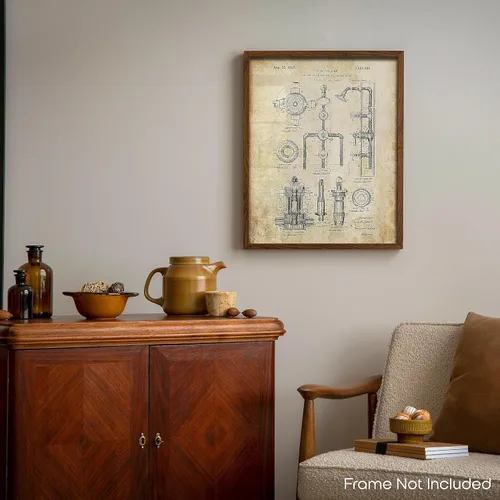 Vista 6 de Inspirational Wall Art Co. - Válvula de ducha - Herramientas de fontanería para soldar, tubos de fontanero, carteles de patente vintage, impresión