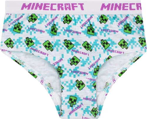 Vista 5 de Minecraft Paquete de 5 ropa interior para niñas