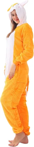 Vista 9 de ZOBAYOP Pijama unisex con capucha de animales para adultos para mujeres y hombres, disfraz de Halloween, cosplay, zorro