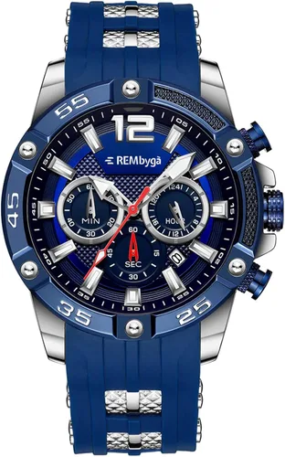 Vista 4 de Rembyga Relojes de pulsera para hombre con esfera luminosa y correa de silicona casual