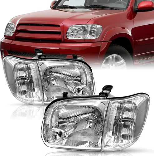 Vista 12 de Conjunto de faros delanteros TUSDAR para Toyota Tundra 2005-2006 Doble/Crew Cab Carcasa negra