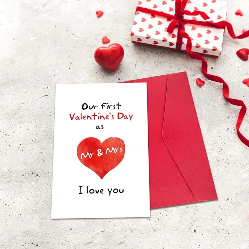 Vista 3 de Ogeby Primera tarjeta de San Valentín para parejas, dulce tarjeta de felicitación del primer día de San Valentín