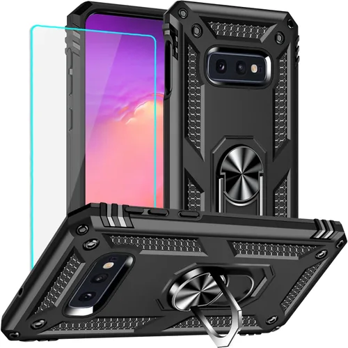 Vista 9 de Funda para Samsung Galaxy S10e: Galaxy S10e con protector de pantalla - Fundas protectoras de grado militar con soporte de anillo de dedo