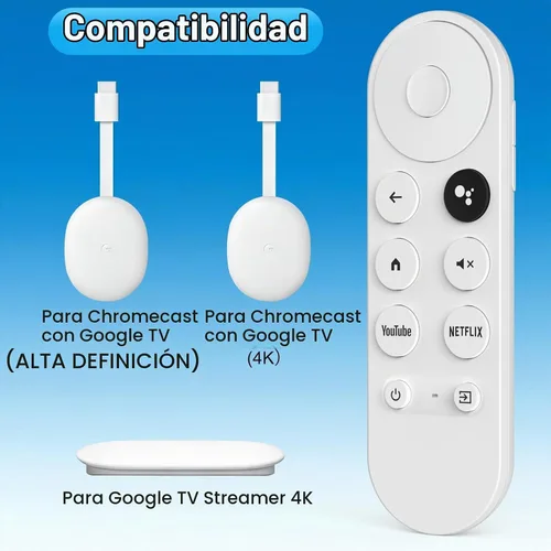 Vista 2 de Reemplazo de voz para Google Chromecast Remote, G9N9N para Chromecast con Google TV Remote 4K/HD, para Google TV Streamer