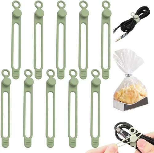 Vista 12 de Bridas de silicona para cables, organizador de cables reutilizable de datos nuevos 2026, gestión de cables de viaje para electrodomésticos, gestión