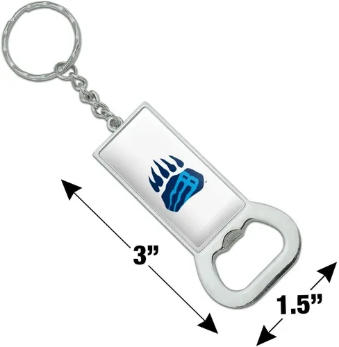 Vista 3 de GRAPHICS & MORE Bob Jones University Secondary Logo Keychain Rectangle Chrome Plated Metal Bottle Cap Opener
