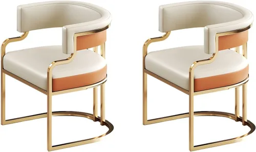 Vista 37 de Sillas de comedor de cocina para interiores, silla lateral tapizada para el hogar, silla con brazo de respaldo bajo, silla de comedor con piel