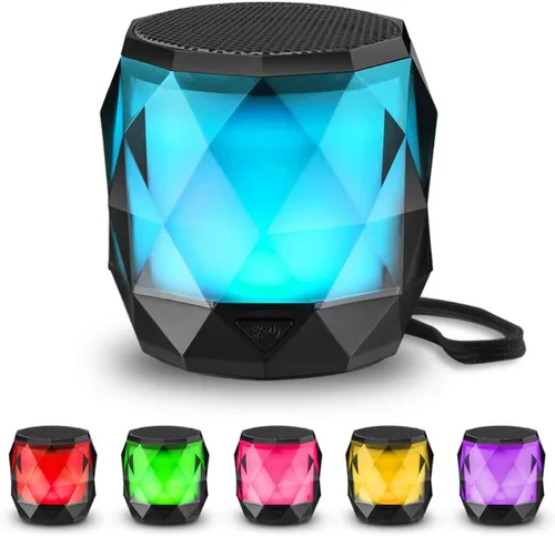 Vista 8 de LFS Altavoz Bluetooth Portátil con Luces, Altavoz Inalámbrico Impermeable de Luz Nocturna Magnético, LED de 7 Colores Auto-Cambiante, Micrófono