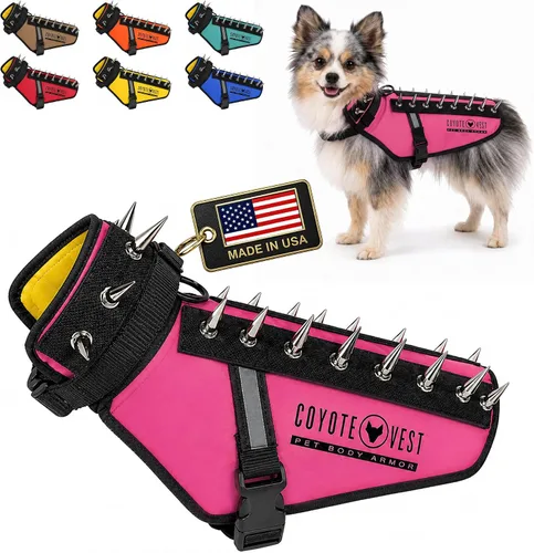 Vista 36 de CoyoteVest Chaleco Protector de Arnés para Perro, Accesorios Reflectantes para Perro con Picos para Proteger a tu Mascota de Ataques de Rapaces