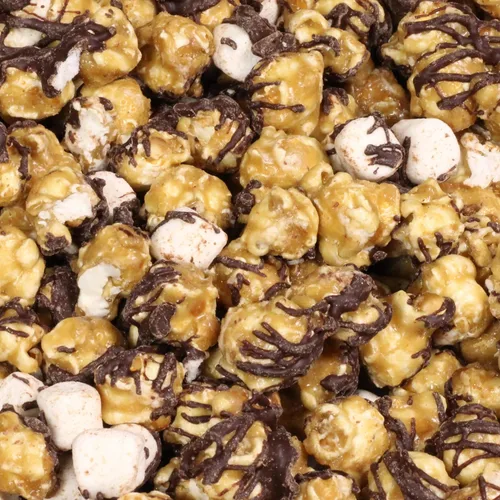 Vista 3 de Palomitas de maíz de chocolate S'mores by Its Delish, bolsa a granel de 1 libra, caramelizadas con chocolate y malvaviscos, bocadillo de maíz, sin