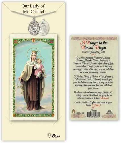 Vista 11 de Medalla de peltre Nuestra Señora de la Consolación con tarjeta de oración santa laminada