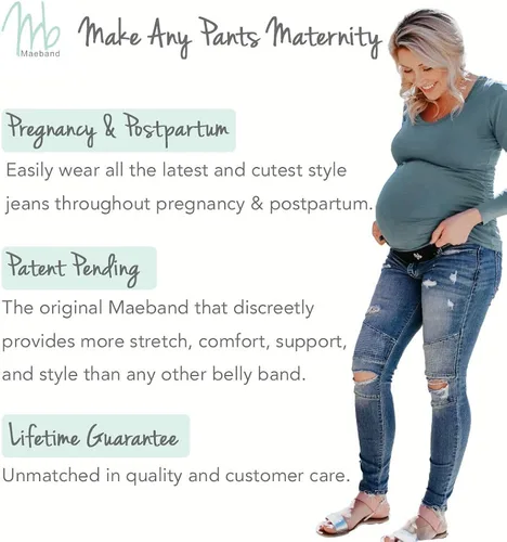 Vista 3 de Maeband faja de maternidad cinturón de maternidad extensor de cintura ropa de embarazo jeans de maternidad