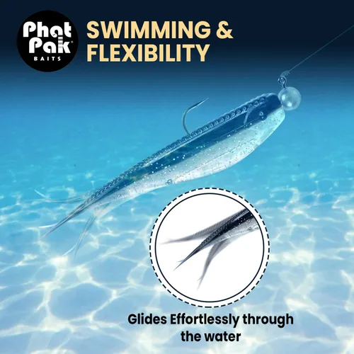 Vista 6 de Phat Pak Baits - Micro Drunkin Shad Tiny Fluke Style LiveScope FFS Soft Jerkbait 2.5" 30ct Soft Plastic BFS Bass Fishing Lure