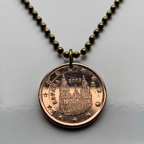 Vista 4 de 1999 España Colgante Moneda de 5 Ct Camino de Santiago Catedral Compostela Galicia Camino de Santiago Apóstol Orense Ferrol Cristianismo Praza do
