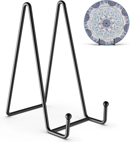 Vista 7 de HONGYUTAI Paquete de 3 soportes de placa de 3 pulgadas para exhibición de imágenes - Pequeño soporte de mesa, soportes decorativos de marco metálico