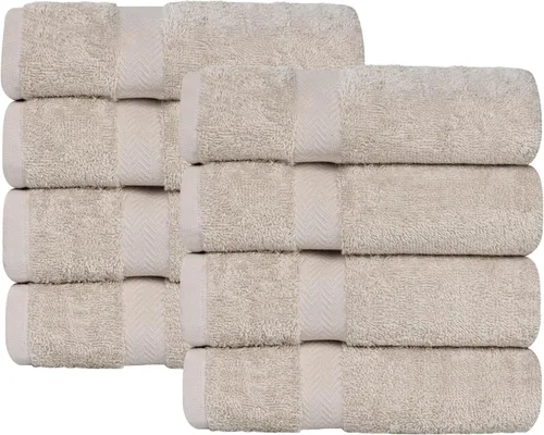Vista 90 de Superior Juego de toallas surtidas de algodón de 18 piezas, incluye 8 toallas faciales, 6 manos y 4 toallas de baño, artículos esenciales
