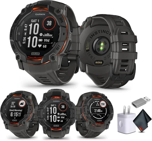 Vista 11 de Garmin Instinct 3 45mm, AMOLED, reloj inteligente GPS para exteriores, reloj inteligente táctico de fitness 24/7, 18 días de duración de batería