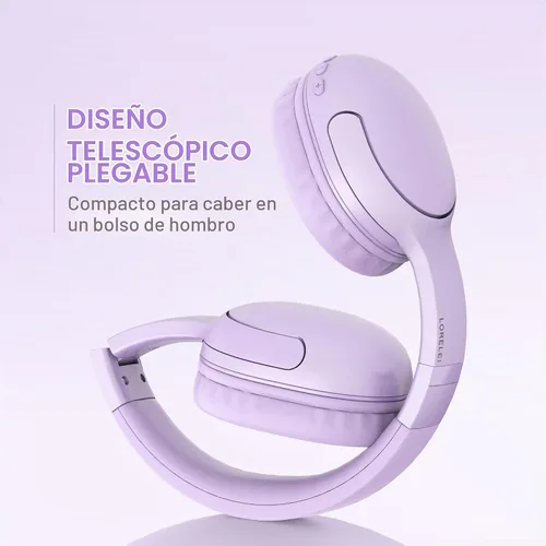 Vista 4 de LORELEI B-E5 - Auriculares Bluetooth para niños, auriculares inalámbricos para niños, plegables, 40 horas de reproducción, micrófono incorporado