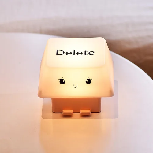 Vista 6 de Creative Deletes Keycap Lamp USB Rechargeable Moods Light with Adjustable Brightness Phone Holder for Bedroom Dorm