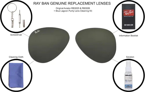 Vista 2 de Ray Ban RB3025 RB3025 RayBan - Lentes de cristal de repuesto color verde talla 58