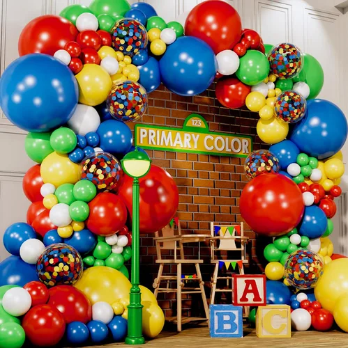 Vista 12 de Kit de arco de globos ALL-IN-1 Toy Story para decoración temática de baby shower de It's A Boy Story – Kit de guirnalda de globos Toy Story con Nube