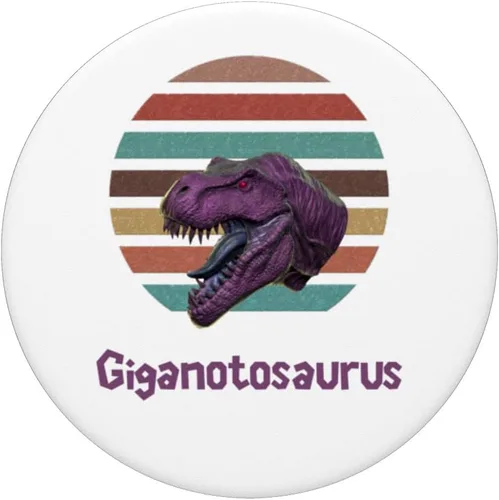 Vista 3 de Giganotosaurus Retro T rex prehistoric dinosaur Father's day PopSockets Swappable PopGrip