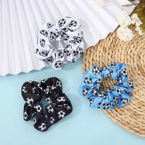 Vista 3 de Bandas elásticas para el pelo de fútbol para mujeres y niñas, accesorios para el pelo de fútbol, accesorios elásticos para cola de caballo, paquete