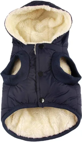 Vista 10 de vecomfy - Sudadera con capucha para perro, forro polar y algodón, extra cálida, para invierno, chaqueta para perro pequeño, abrigos con capucha