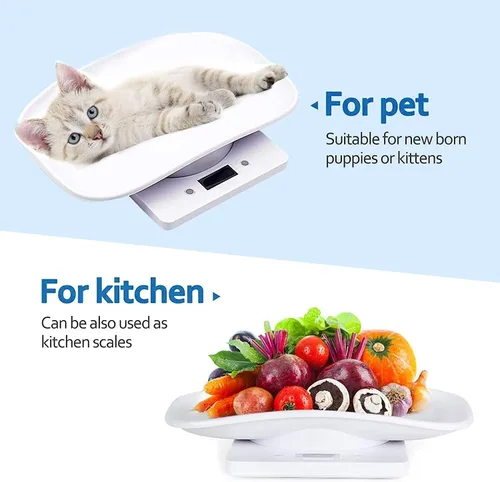 Vista 4 de Básculas digitales para mascotas, mini pantalla LCD de 22.0 lbs/0.04 oz, básculas electrónicas para medir el peso corporal de las mascotas, básculas