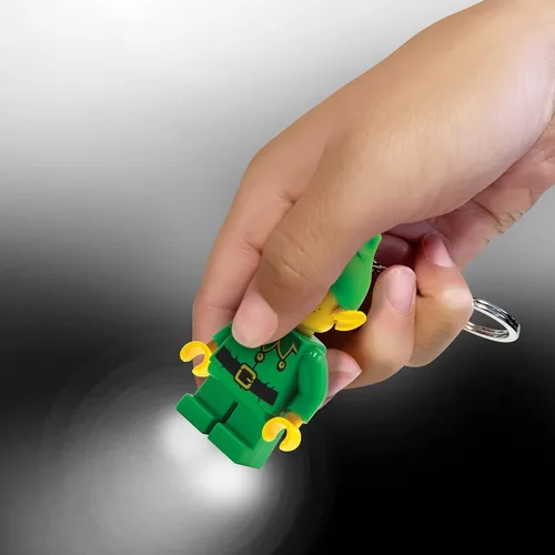 Vista 4 de LEGO Minifigure - Llavero de luz grande de 3 pulgadas de alto, elfo navideño (KE181H), regalo de vacaciones, relleno de calcetines