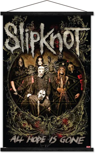 Vista 6 de Trends International Slipknot - Póster de pared Hope Is Gone, 22.375 x 34 pulgadas, paquete de impresión premium y colgador de madera de haya
