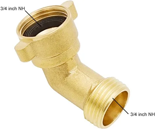 Vista 4 de HYDRO MASTER Adaptador de conexión giratoria rápida para manguera de jardín de codo, latón macizo