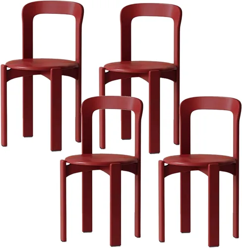 Vista 10 de Silla de comedor moderna y versátil, sillas de cocina con marco de madera apilable, silla lateral sin brazos, taburete para el hogar para habitación