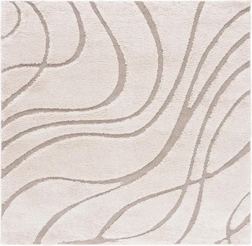 Vista 29 de Safavieh Florida Shag Collection - Alfombra de área de 2 x 3 pies, color crema/beige, diseño geométrico, felpa de 1.2 pulgadas de grosor, ideal