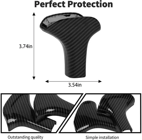 Vista 5 de JWWY Cubiertas para perillas de cambio Compatible con accesorios para Jeep Grand Cherokee 2014-2015 2 piezas Fibra de carbono